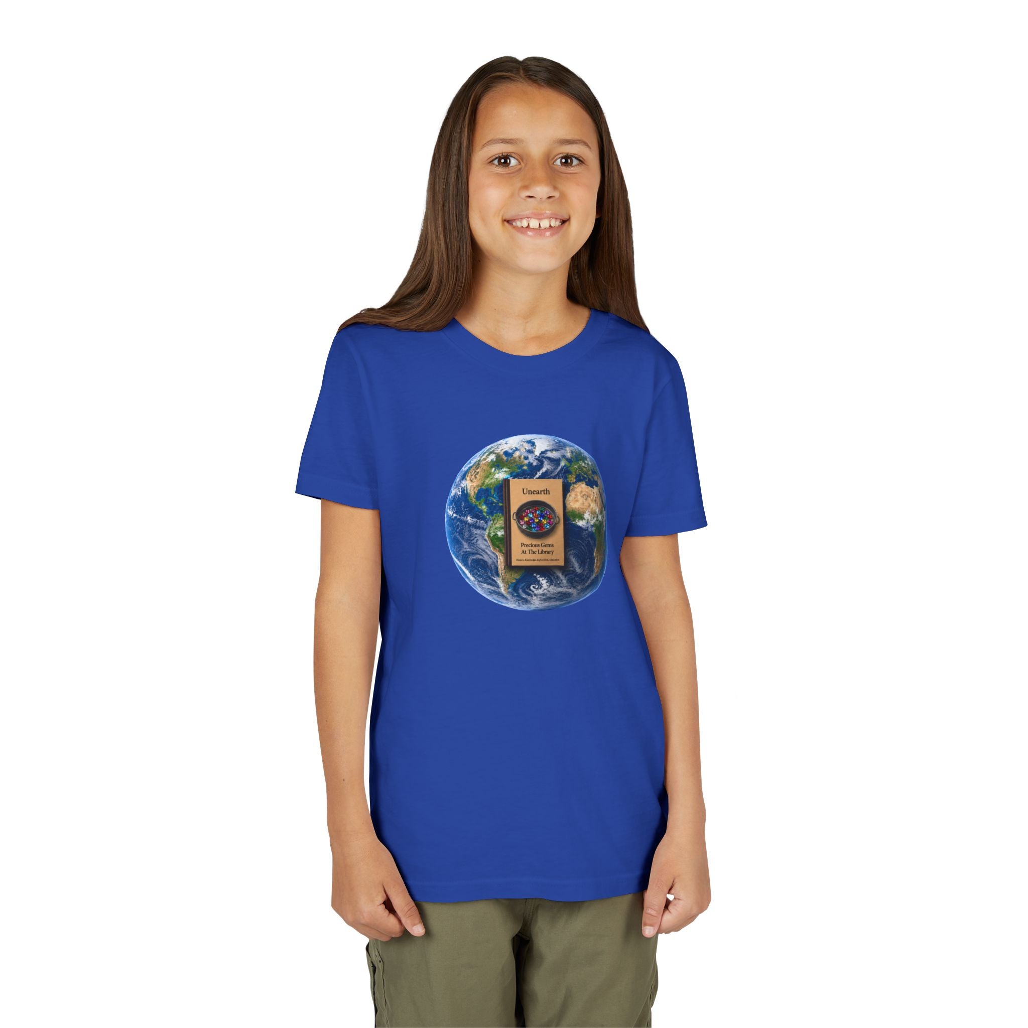 Youth Tee — "Unearth Precious Gems at the Library" T-Shirt