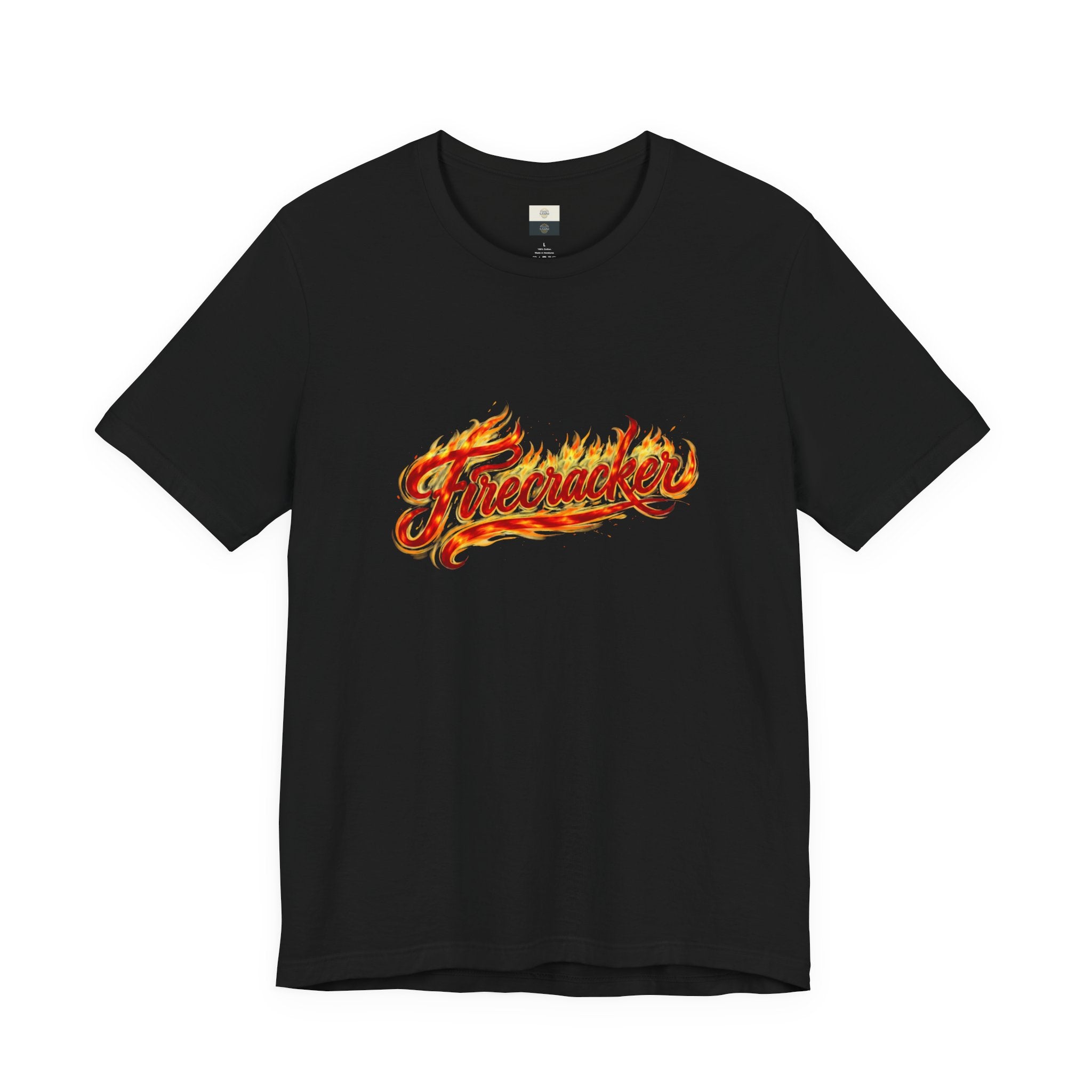 Firecracker Graphic Tee — Feisty Flame Script T-Shirt