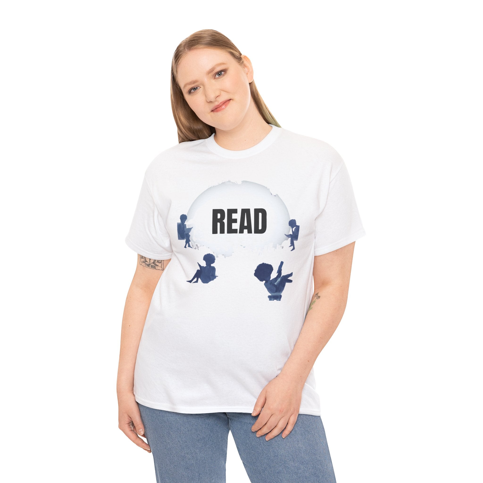 Read Shirt — Reading Tee with Silhouette Book Design