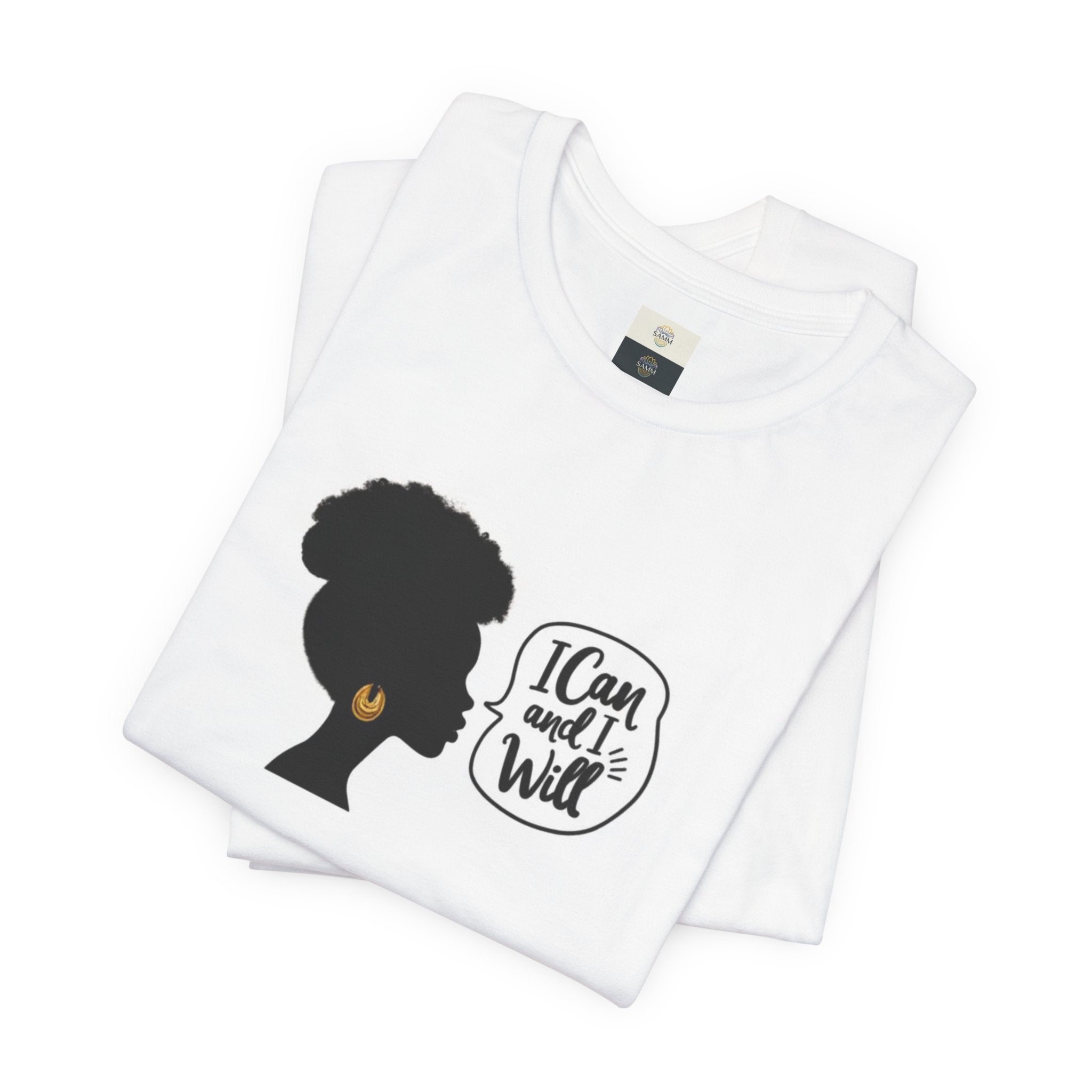 I Can And I Will Tee — Empowering Afro Silhouette T-Shirt