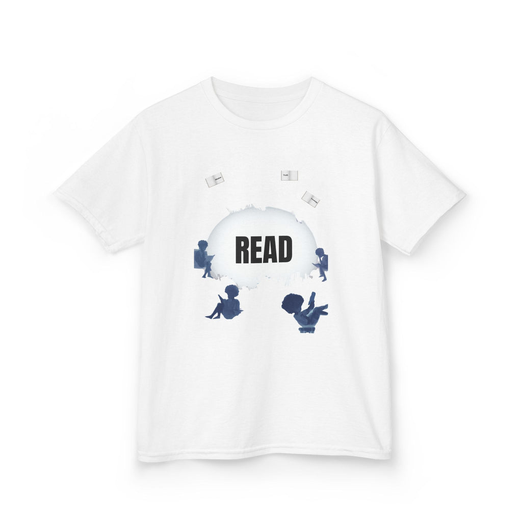 Kids 'READ' Reading Club T‑Shirt — Cute Silhouette Book Lovers Tee for Children