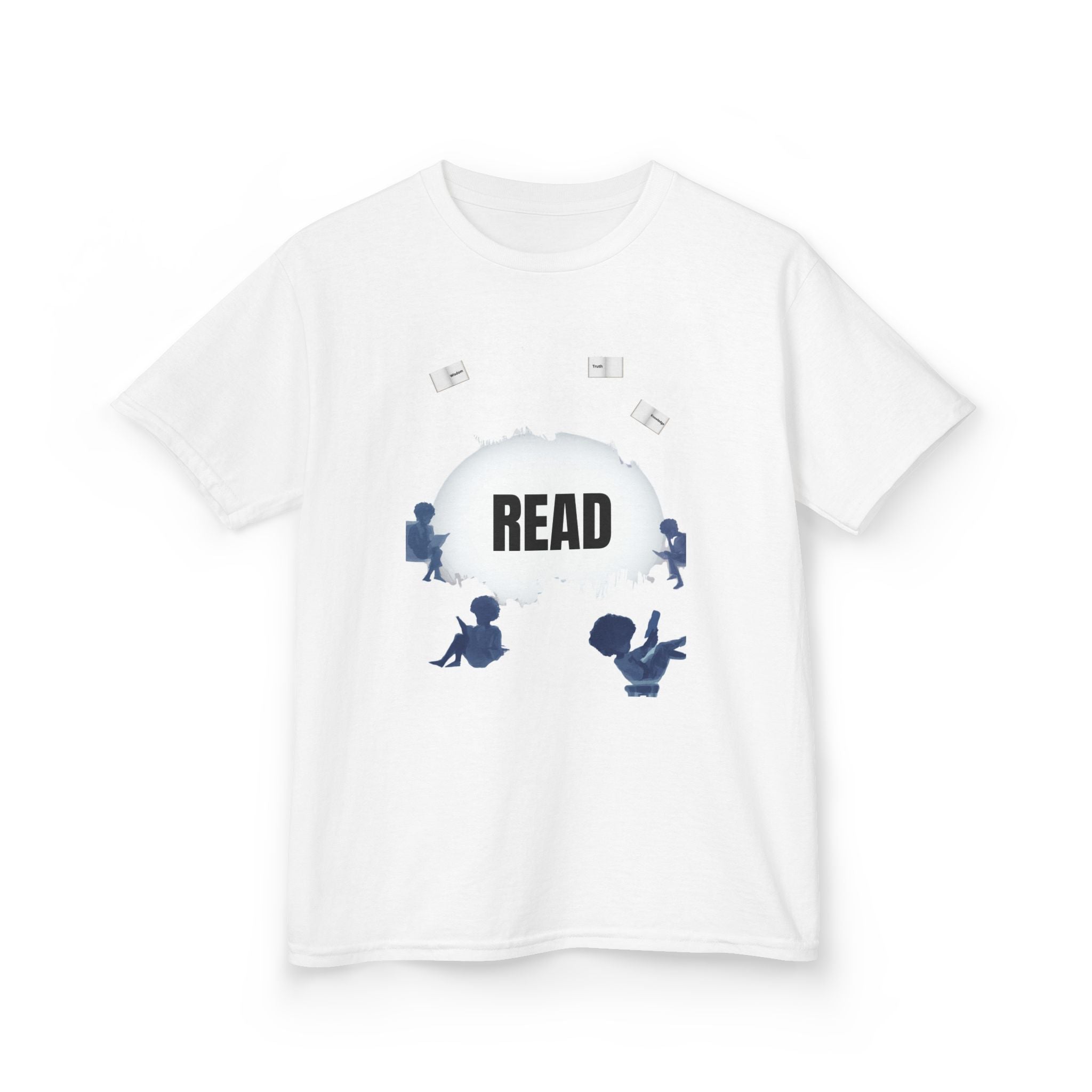 Kids 'READ' Reading Club T‑Shirt — Cute Silhouette Book Lovers Tee for Children