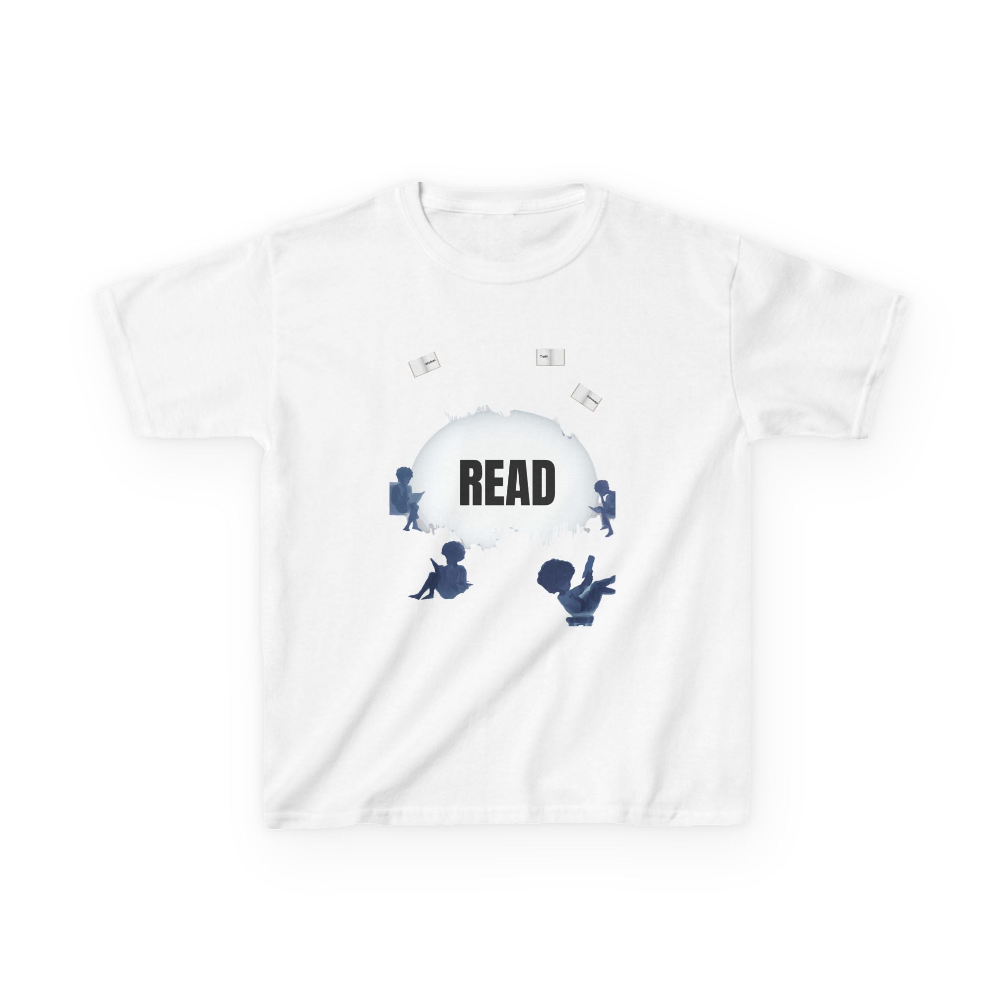 Kids 'READ' Reading Club T‑Shirt — Cute Silhouette Book Lovers Tee for Children