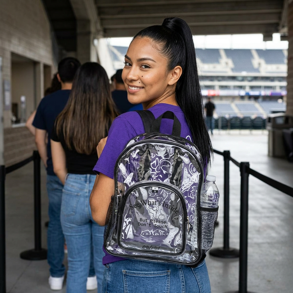 Clear Stadium Backpack | See What's Inside but Please Don't Touch -Transparent Bag