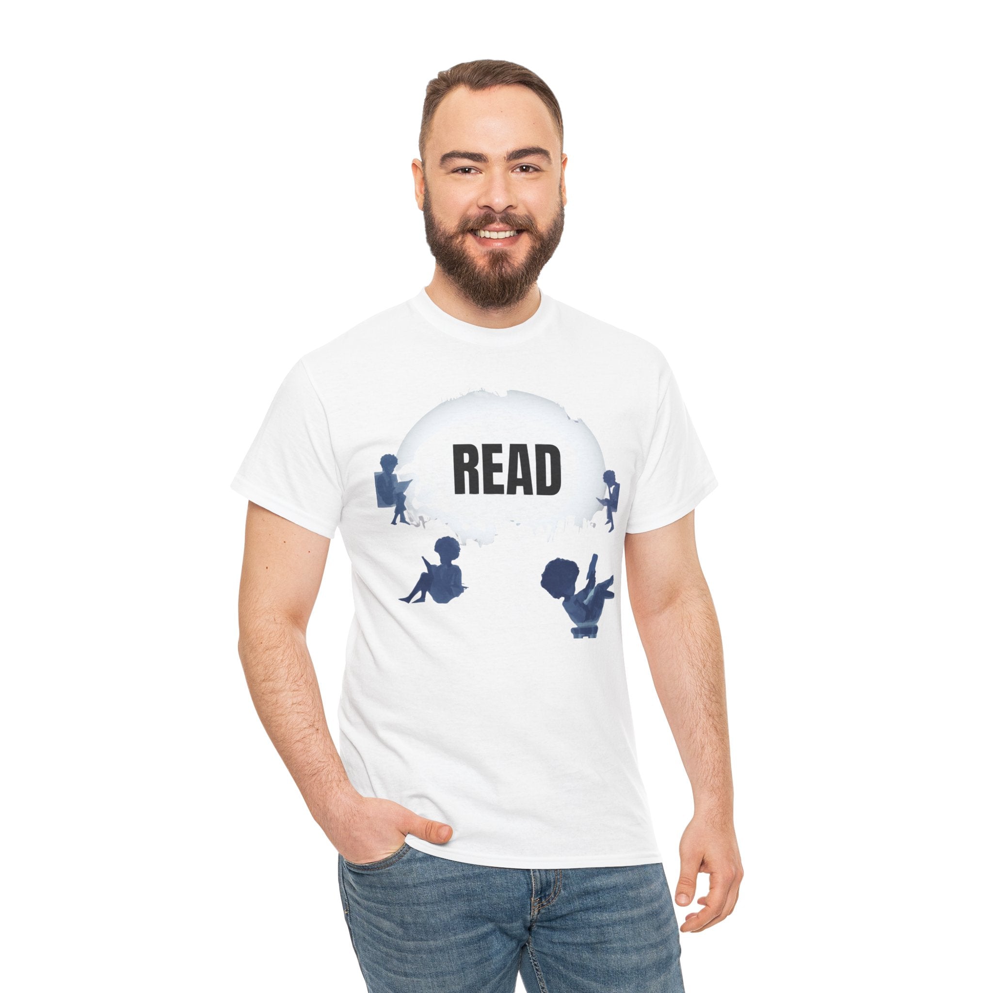 Read Shirt — Reading Tee with Silhouette Book Design