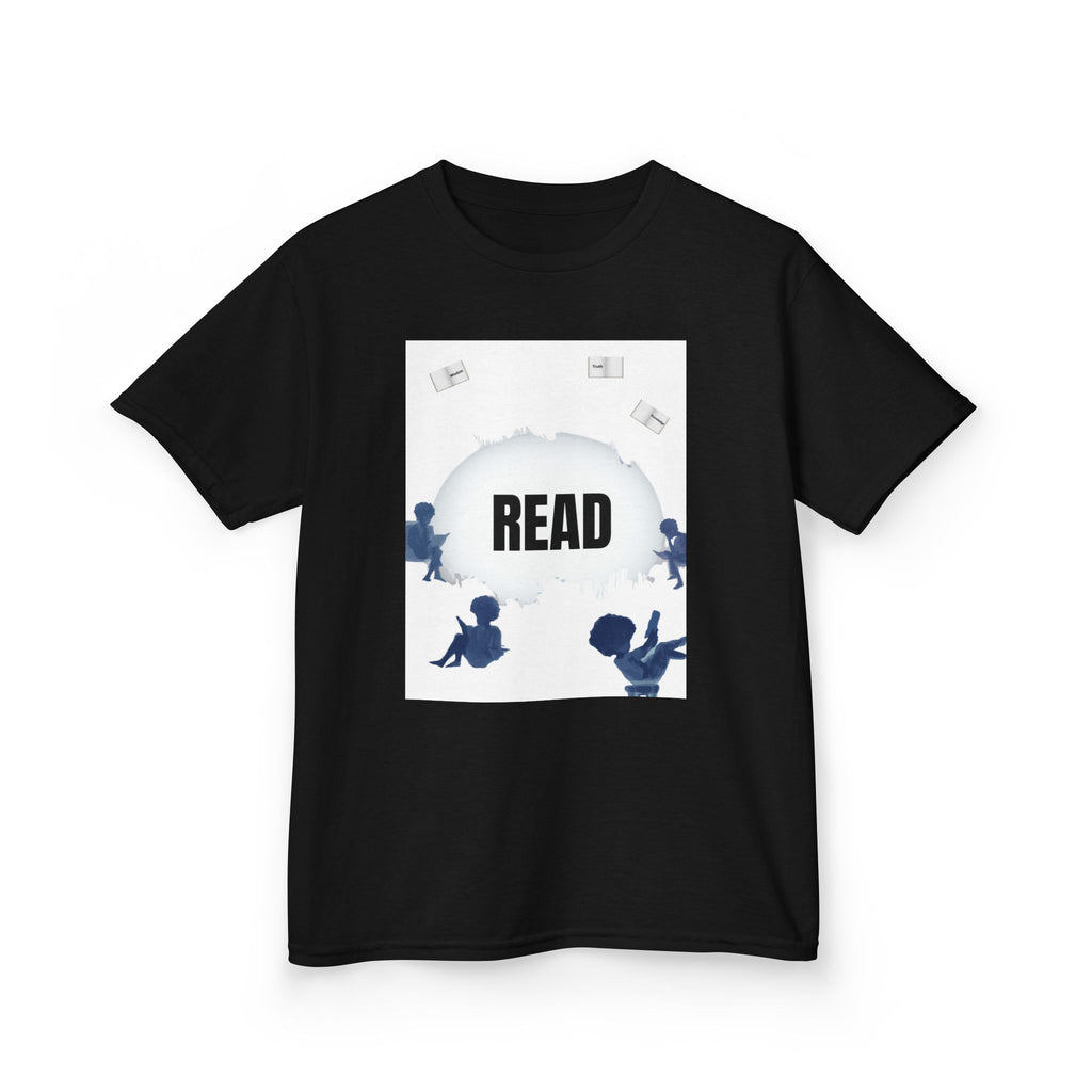 Kids 'READ' Reading Club T‑Shirt — Cute Silhouette Book Lovers Tee for Children