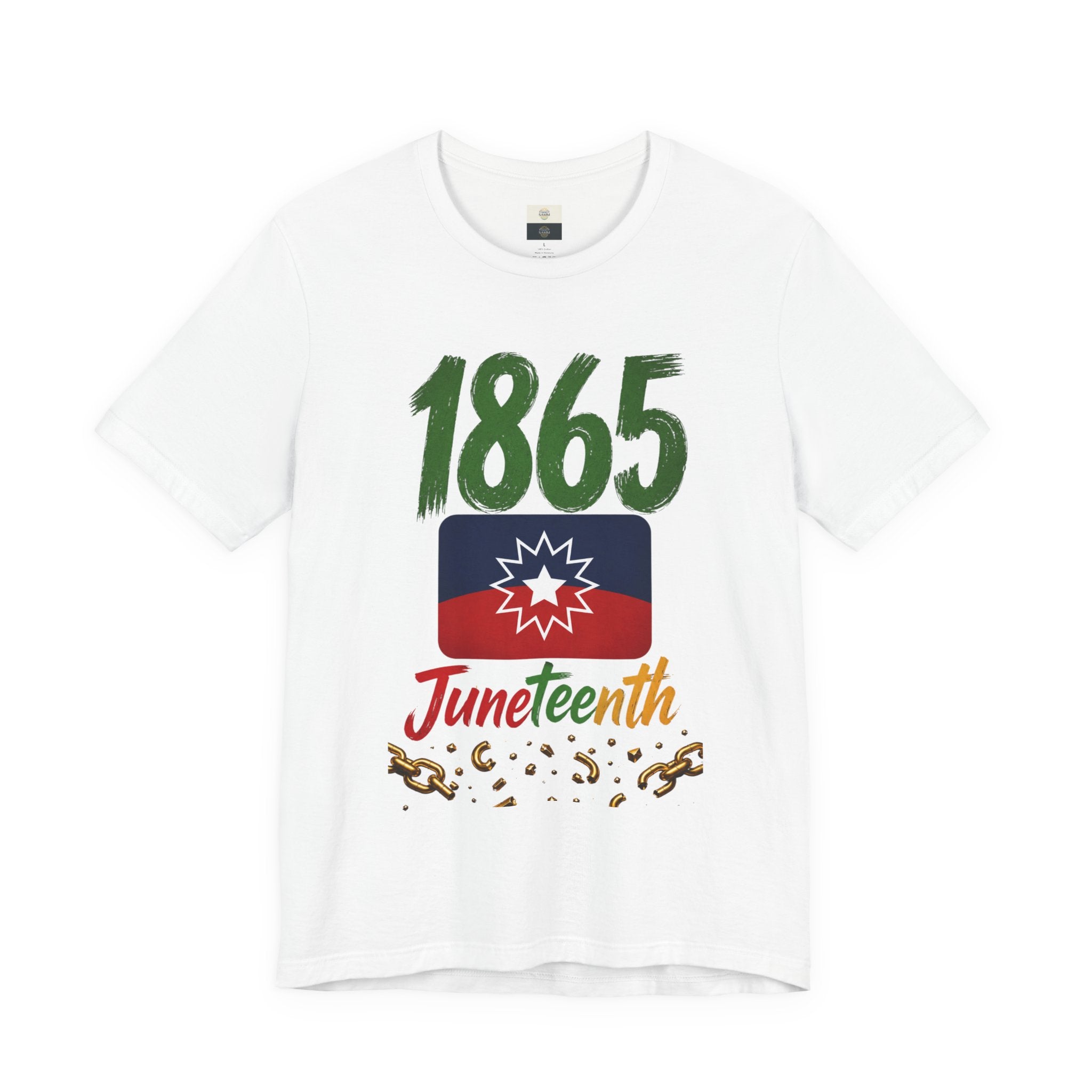 Juneteenth Flag with Broken Chain 1865 T-Shirt | Independence Day Tee