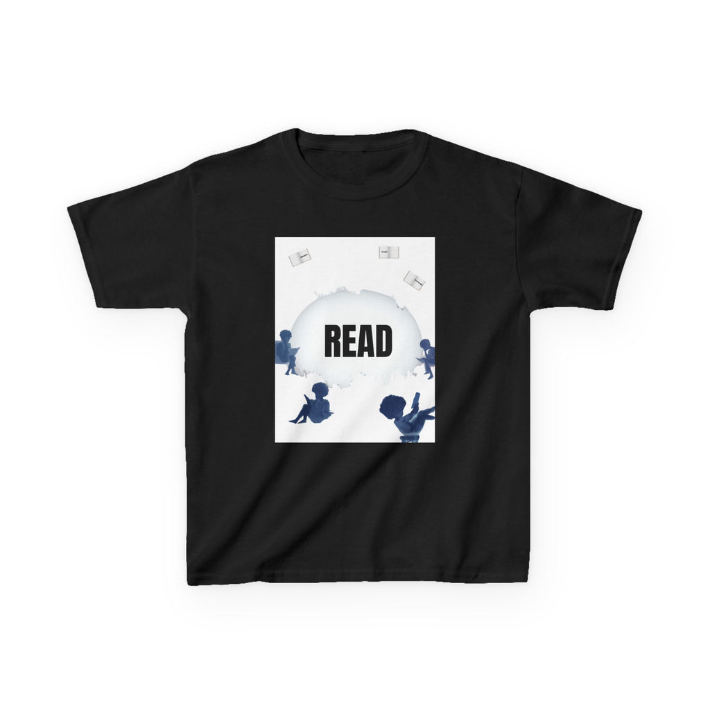 Kids 'READ' Reading Club T‑Shirt — Cute Silhouette Book Lovers Tee for Children