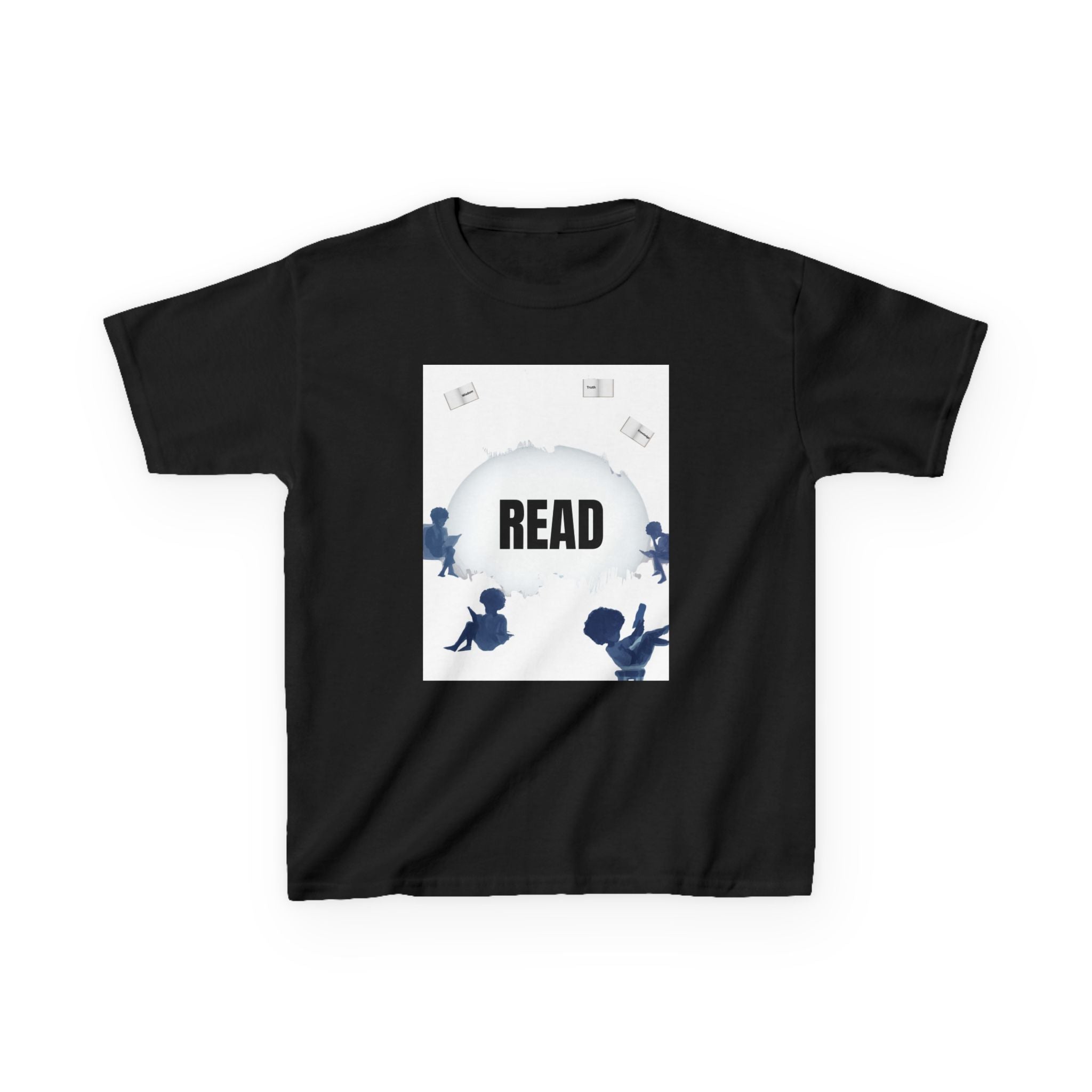 Kids 'READ' Reading Club T‑Shirt — Cute Silhouette Book Lovers Tee for Children