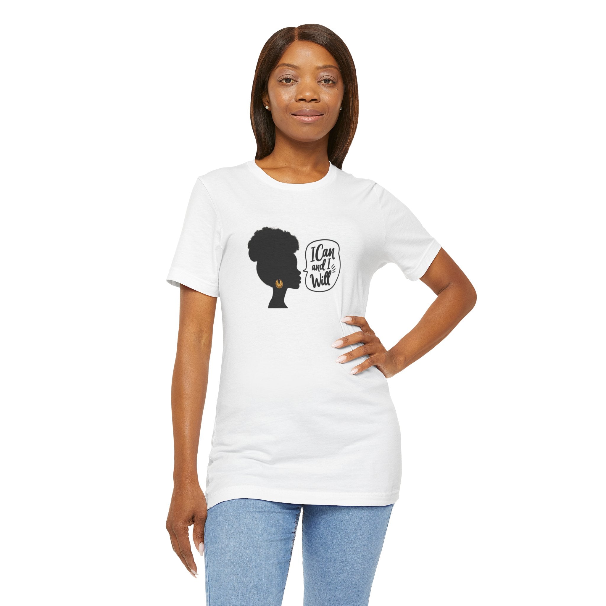 I Can And I Will Tee — Empowering Afro Silhouette T-Shirt