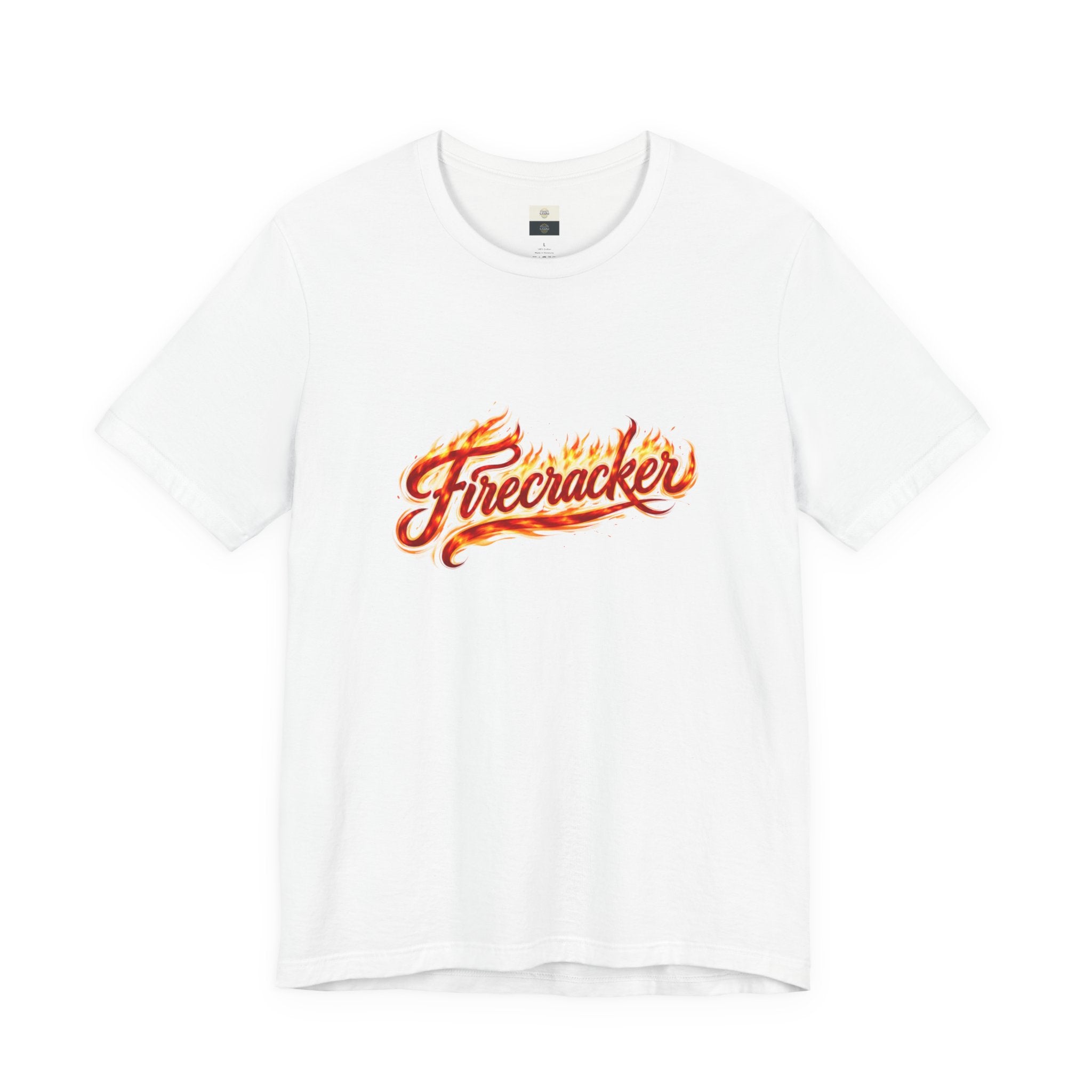 Firecracker Graphic Tee — Feisty Flame Script T-Shirt