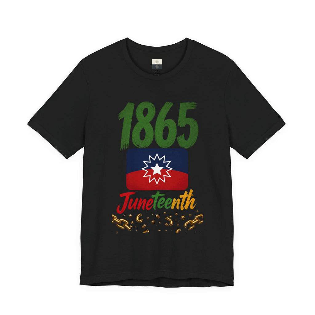 Juneteenth Flag with Broken Chain 1865 T-Shirt | Independence Day Tee