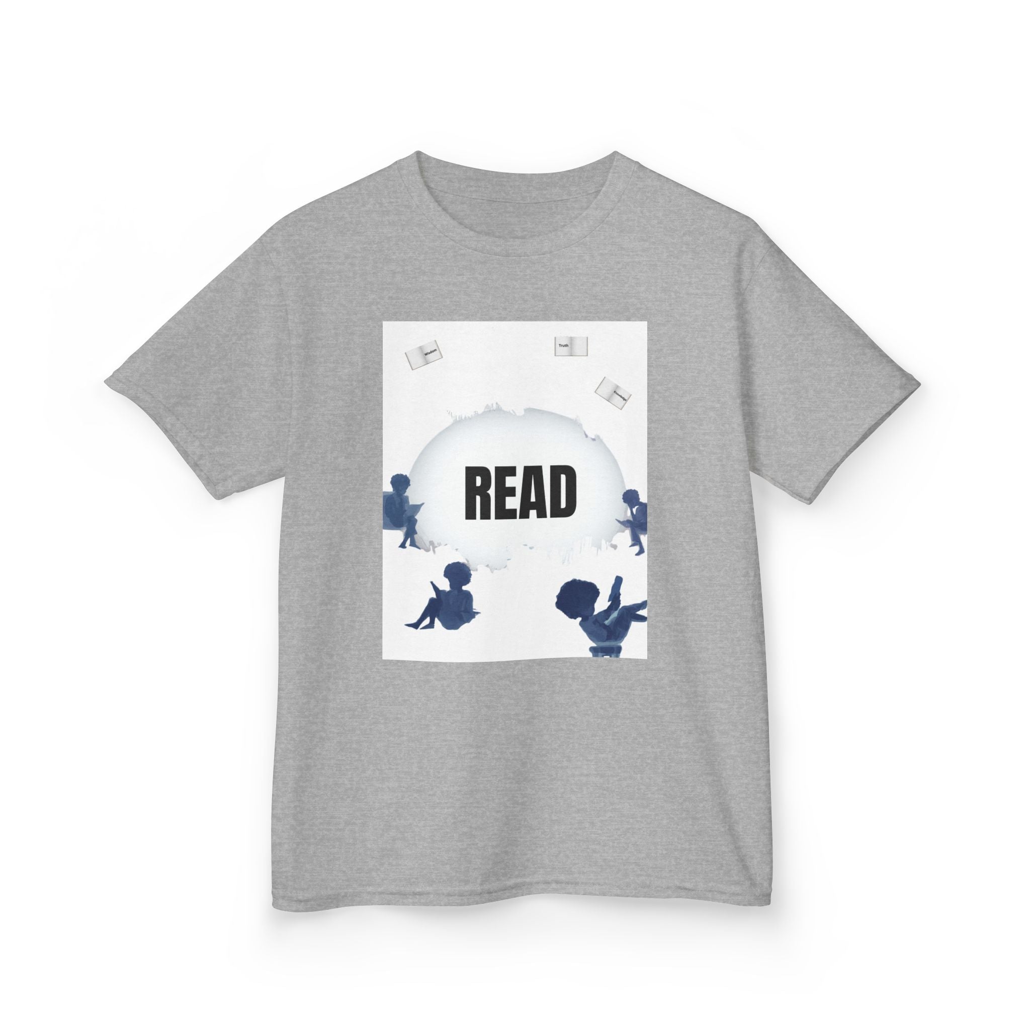 Kids 'READ' Reading Club T‑Shirt — Cute Silhouette Book Lovers Tee for Children