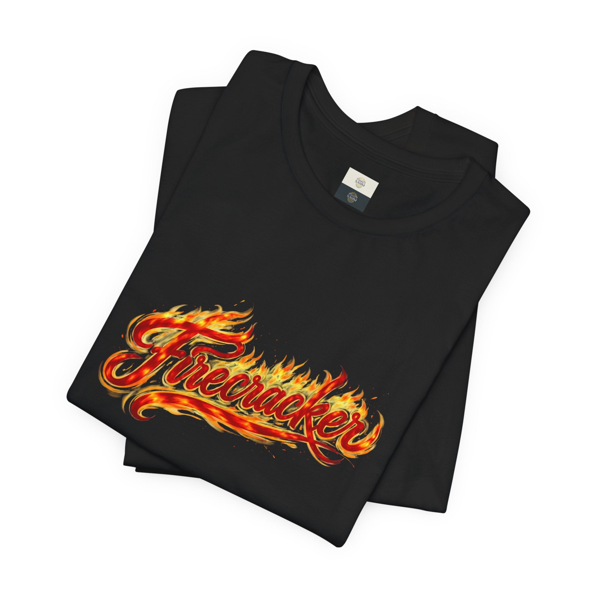 Firecracker Graphic Tee — Feisty Flame Script T-Shirt
