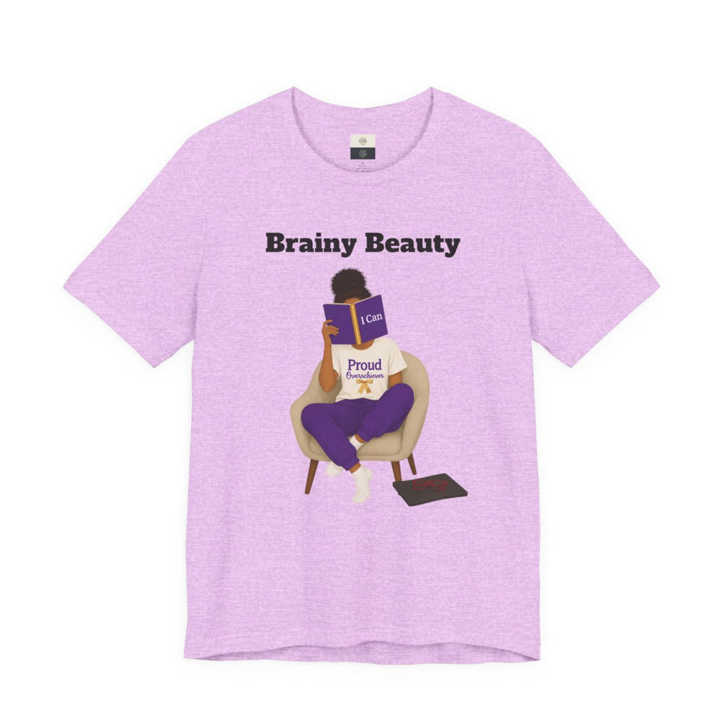 Brainy Beauty Reading T-Shirt — Proud Smart Girl Tee